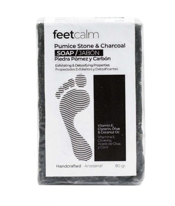 feetcalm · Bimsstein & Holzkohleseife